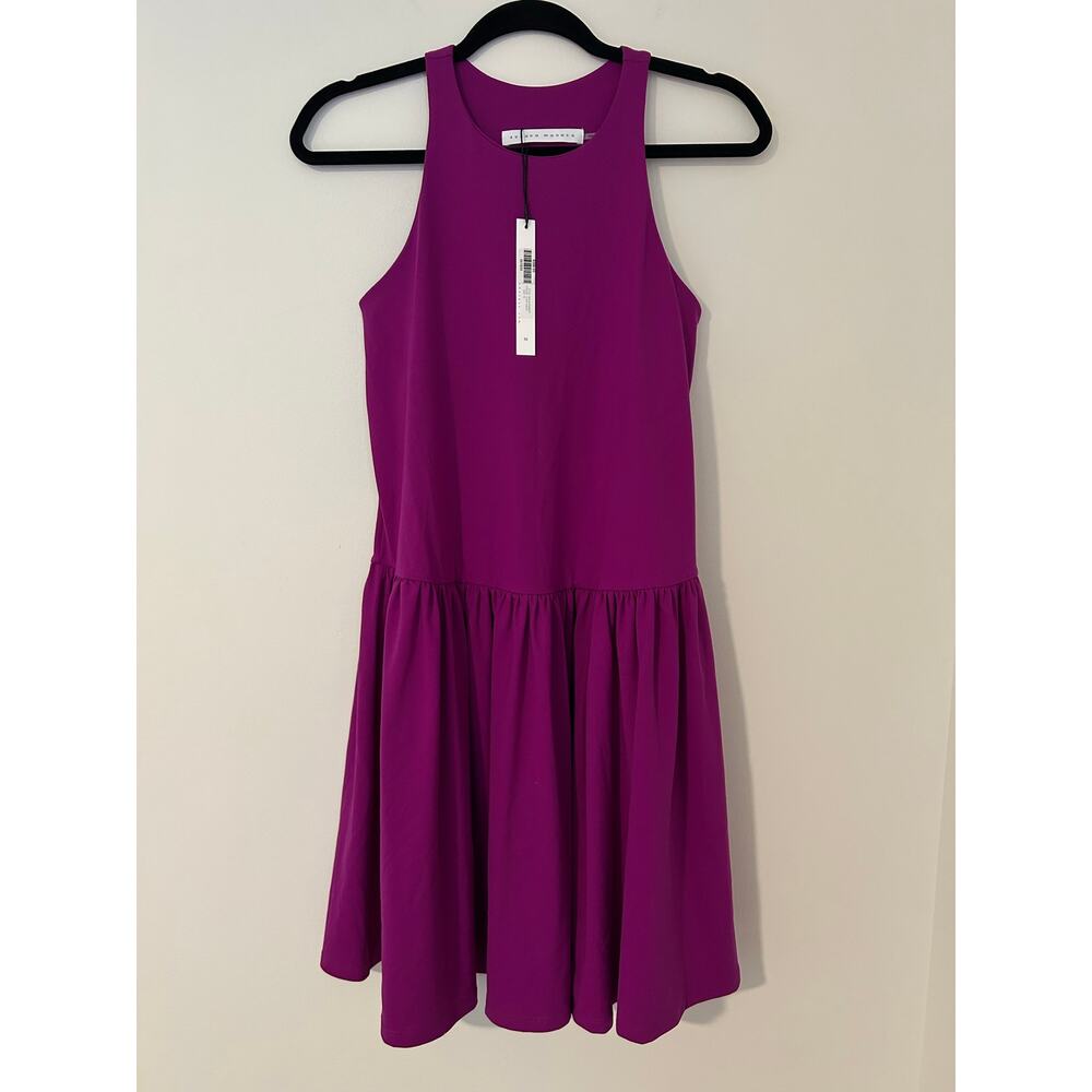 NWT Susana Monaco Racer A-Line Gathered Dress Ultra Violet Purple Drop Waist M